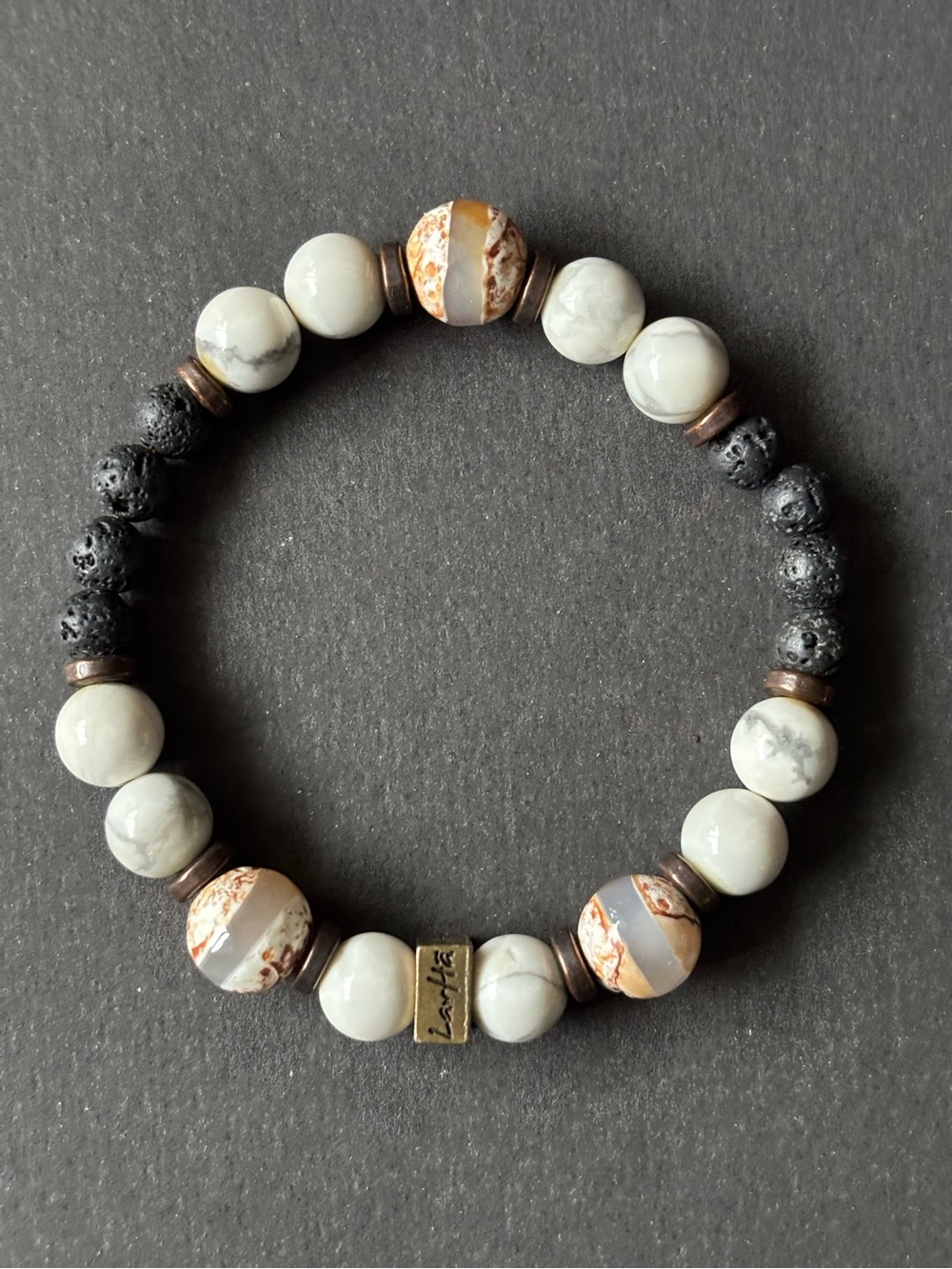 LavHa Cayman Diffuser Bracelet | Howlite Lava Stone | Aromatherapy - Picture 1 of 11